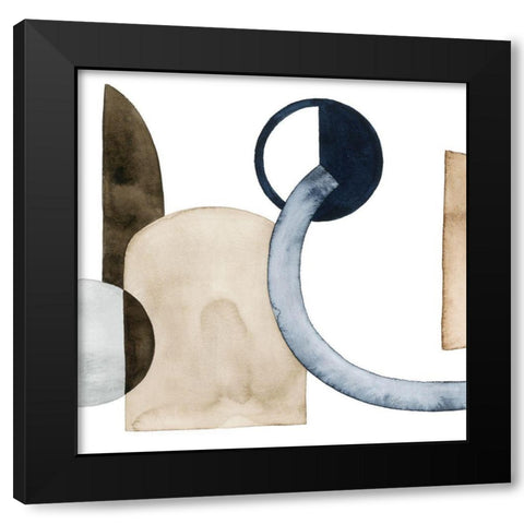 Moving Pieces II Black Modern Wood Framed Art Print with Double Matting by Popp, Grace