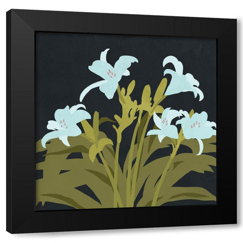 Garden Lilies II Black Modern Wood Framed Art Print with Double Matting by Green, Jacob
