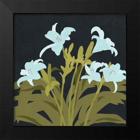 Garden Lilies II Black Modern Wood Framed Art Print by Green, Jacob