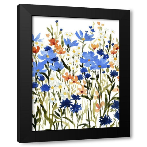 Bright Wildflower Medley I Black Modern Wood Framed Art Print by Caroline, Emma