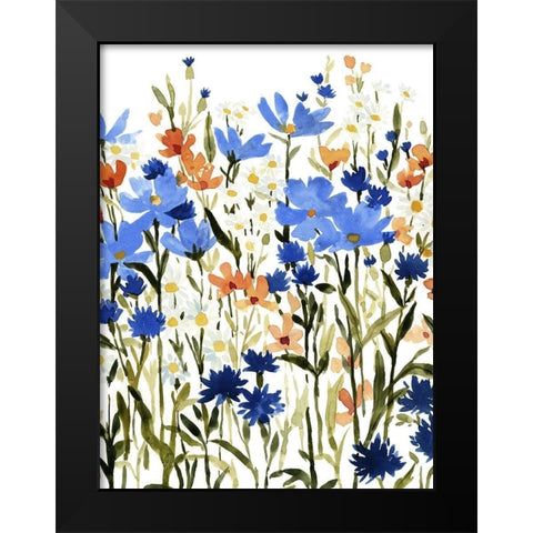 Bright Wildflower Medley I Black Modern Wood Framed Art Print by Caroline, Emma