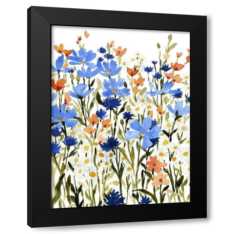 Bright Wildflower Medley II Black Modern Wood Framed Art Print by Caroline, Emma