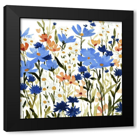Bright Wildflower Medley III Black Modern Wood Framed Art Print by Caroline, Emma