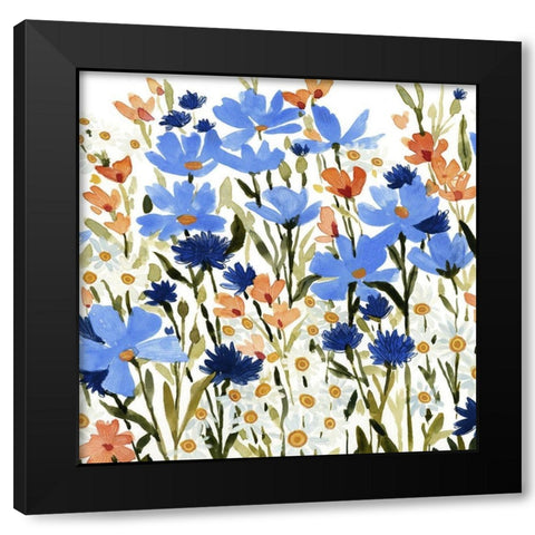 Bright Wildflower Medley IV Black Modern Wood Framed Art Print by Caroline, Emma