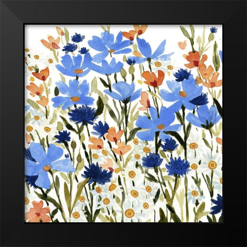 Bright Wildflower Medley IV Black Modern Wood Framed Art Print by Caroline, Emma
