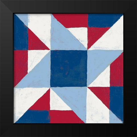 Americana Patchwork Tile I Black Modern Wood Framed Art Print by Lam, Vanna