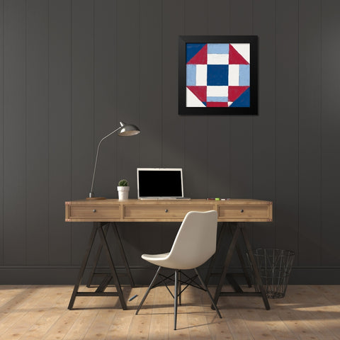 Americana Patchwork Tile II Black Modern Wood Framed Art Print by Lam, Vanna