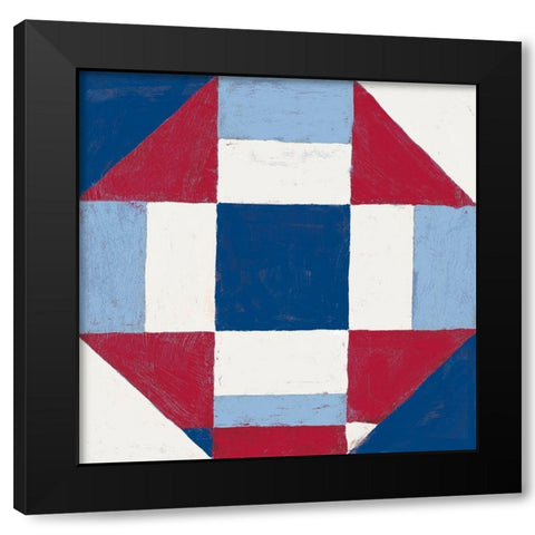 Americana Patchwork Tile II Black Modern Wood Framed Art Print by Lam, Vanna