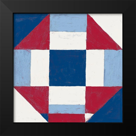 Americana Patchwork Tile II Black Modern Wood Framed Art Print by Lam, Vanna