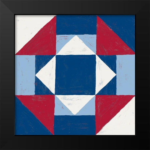 Americana Patchwork Tile III Black Modern Wood Framed Art Print by Lam, Vanna