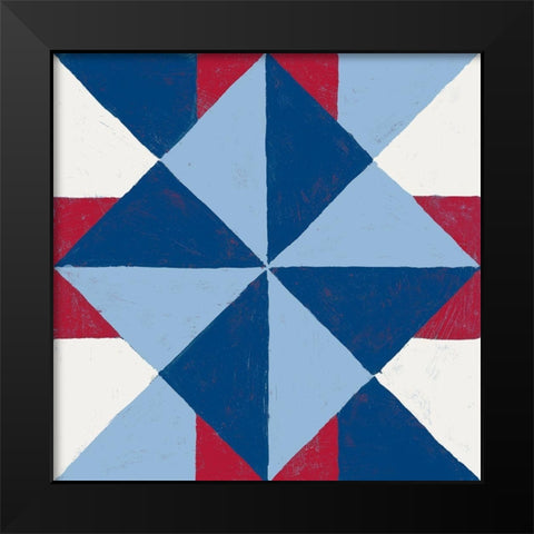 Americana Patchwork Tile IV Black Modern Wood Framed Art Print by Lam, Vanna