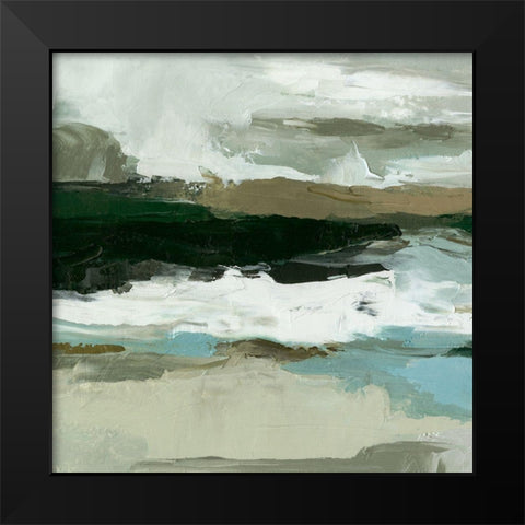Textured Ocean Tide I Black Modern Wood Framed Art Print by Caroline, Emma