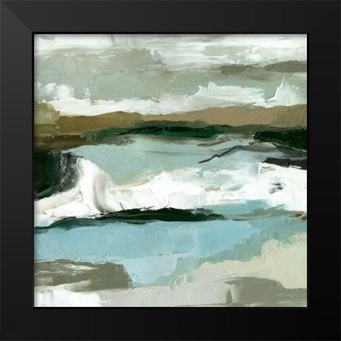 Textured Ocean Tide II Black Modern Wood Framed Art Print by Caroline, Emma