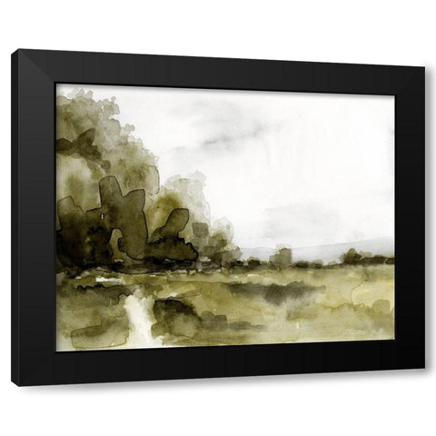 Simple Watercolor Scape I Black Modern Wood Framed Art Print with Double Matting by Barnes, Victoria