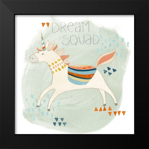 Hipster Unicorns III Black Modern Wood Framed Art Print by Vess, June Erica