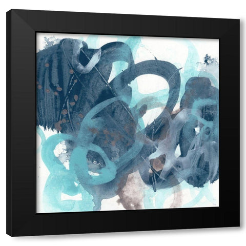 Blue Byte I Black Modern Wood Framed Art Print with Double Matting by Vess, June Erica