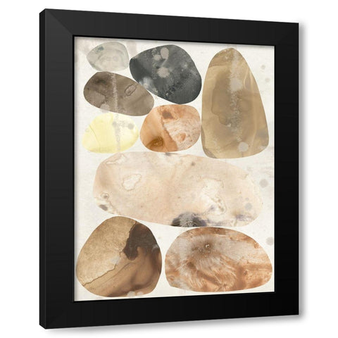 Stone Mosaic I Black Modern Wood Framed Art Print with Double Matting by Vess, June Erica