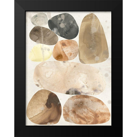 Stone Mosaic I Black Modern Wood Framed Art Print by Vess, June Erica