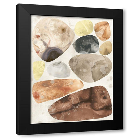 Stone Mosaic IV Black Modern Wood Framed Art Print with Double Matting by Vess, June Erica