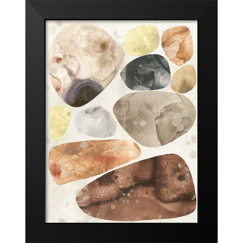 Stone Mosaic IV Black Modern Wood Framed Art Print by Vess, June Erica