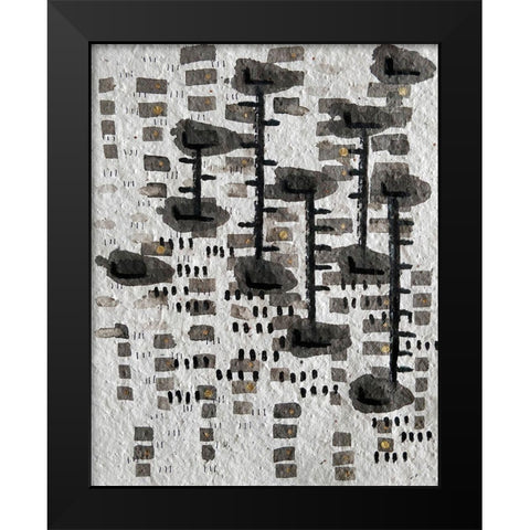 Celestial Ladder Black Modern Wood Framed Art Print by Arbel, Lori