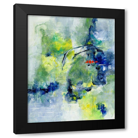 Springtime Abstract I Black Modern Wood Framed Art Print by Combs, Joyce