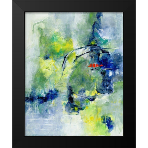 Springtime Abstract I Black Modern Wood Framed Art Print by Combs, Joyce