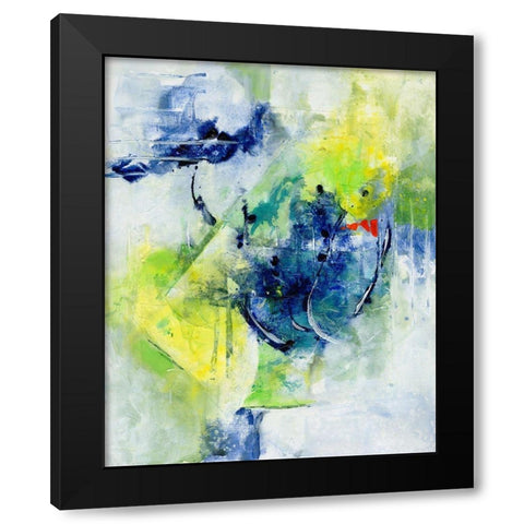 Springtime Abstract II Black Modern Wood Framed Art Print by Combs, Joyce