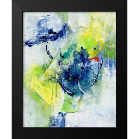 Springtime Abstract II Black Modern Wood Framed Art Print by Combs, Joyce