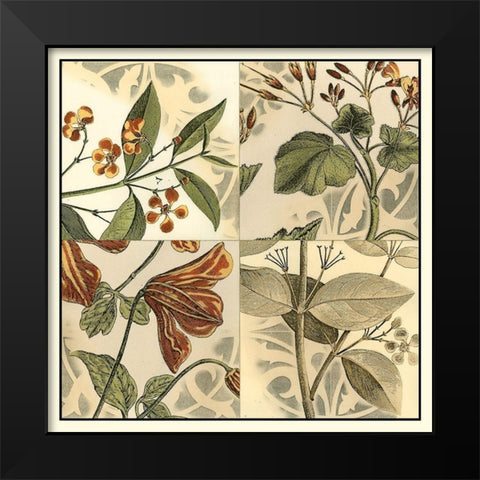 Botanical Quadrant II Black Modern Wood Framed Art Print by Vision Studio