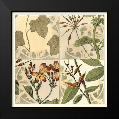 Botanical Quadrant III Black Modern Wood Framed Art Print by Vision Studio