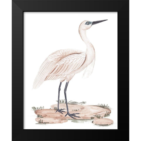 A White Heron II Black Modern Wood Framed Art Print by Wang, Melissa