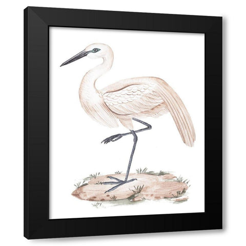 A White Heron III Black Modern Wood Framed Art Print with Double Matting by Wang, Melissa