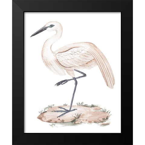 A White Heron III Black Modern Wood Framed Art Print by Wang, Melissa