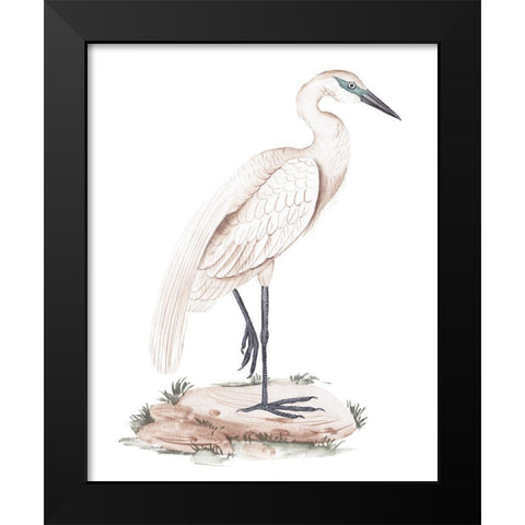 A White Heron IV Black Modern Wood Framed Art Print by Wang, Melissa