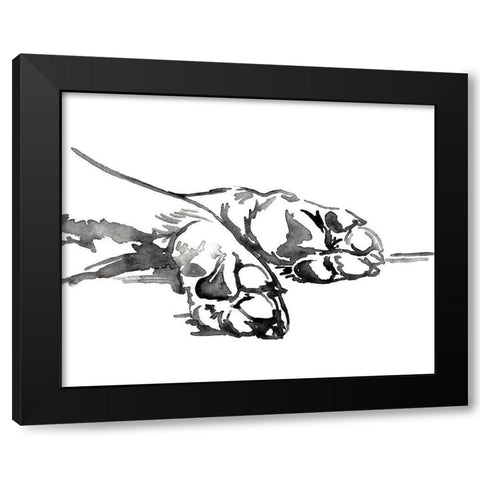 Linear Paws I Black Modern Wood Framed Art Print by Parker, Jennifer Paxton