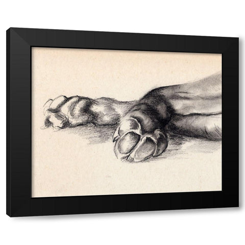 Charcoal Paws I Black Modern Wood Framed Art Print by Parker, Jennifer Paxton
