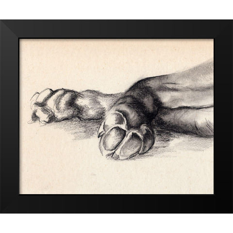 Charcoal Paws I Black Modern Wood Framed Art Print by Parker, Jennifer Paxton