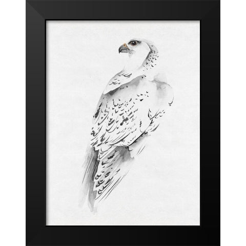 Gyrfalcon I Black Modern Wood Framed Art Print by Wang, Melissa