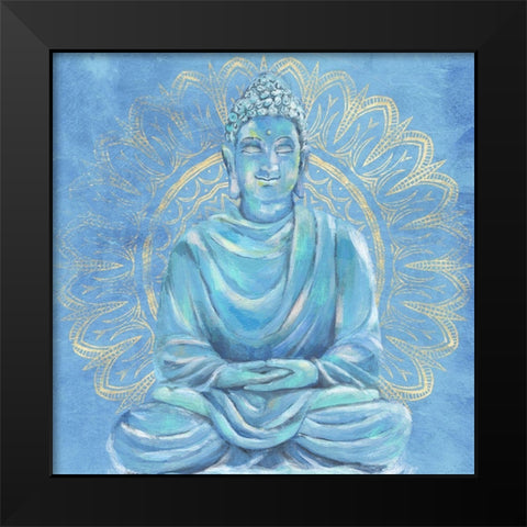 Buddha on Blue I Black Modern Wood Framed Art Print by Warren, Annie