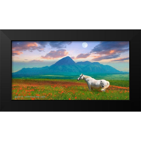 Horse in Flowers II Black Modern Wood Framed Art Print by Vest, Chris