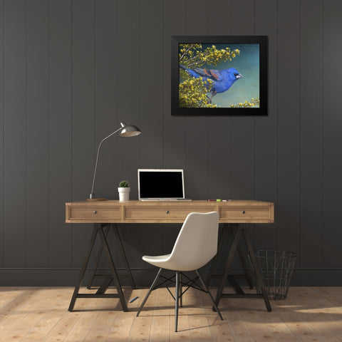 Blue Grosbeak Black Modern Wood Framed Art Print by Vest, Chris
