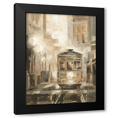 Night Trolley I Black Modern Wood Framed Art Print by Harper, Ethan
