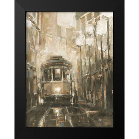 Night Trolley II Black Modern Wood Framed Art Print by Harper, Ethan