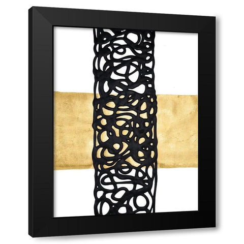 Gold Combo II Black Modern Wood Framed Art Print with Double Matting by Stramel, Renee W.