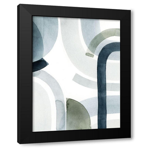 Cool Swoops II Black Modern Wood Framed Art Print with Double Matting by Popp, Grace