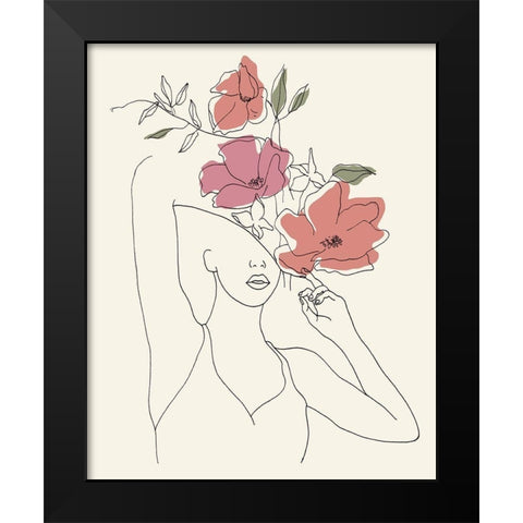 Blooming II Black Modern Wood Framed Art Print by Wang, Melissa