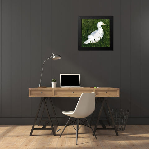 Lone Duck I Black Modern Wood Framed Art Print by Caroline, Emma