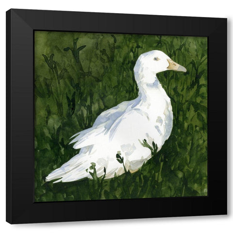 Lone Duck I Black Modern Wood Framed Art Print by Caroline, Emma