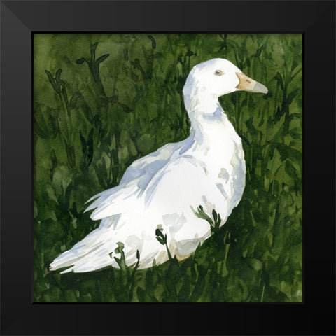 Lone Duck I Black Modern Wood Framed Art Print by Caroline, Emma
